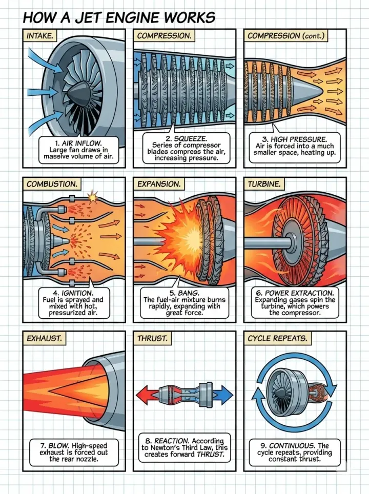 Explain an engine with sequential art — author preview 1