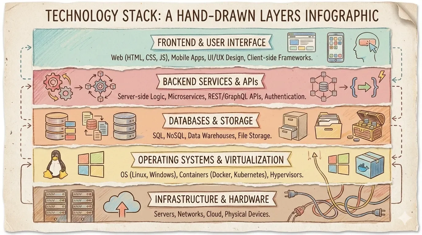 A technology stack in layers — author preview 1