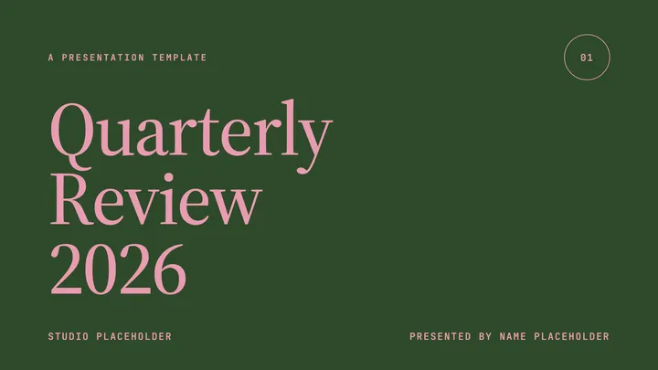 A quarterly review in forest green — author preview 1