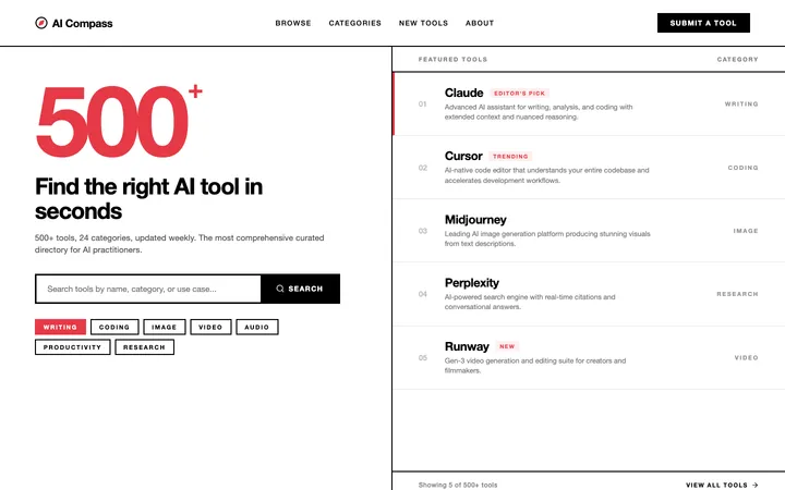 AI Compass tool directory — author preview 1