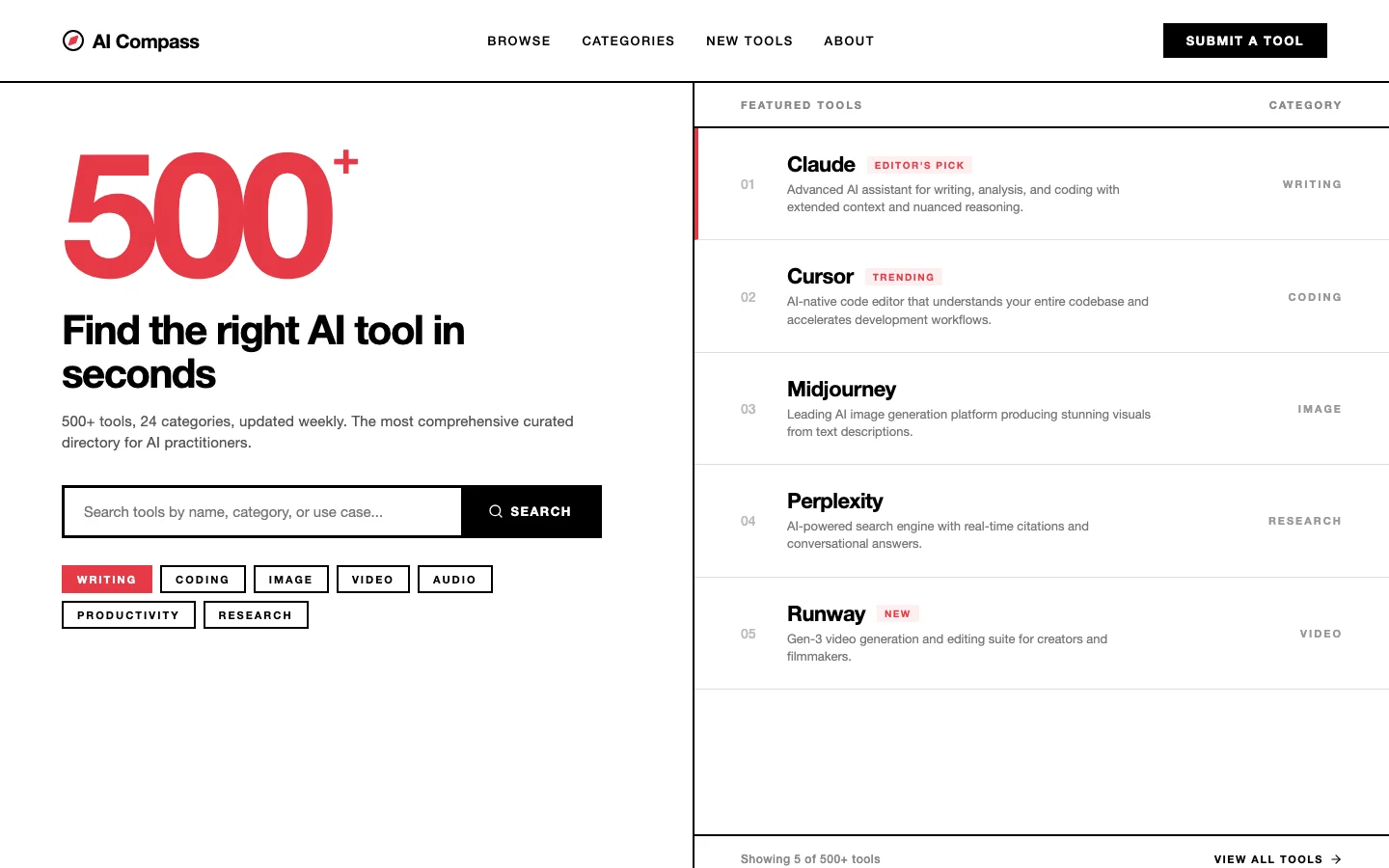 AI Compass tool directory — author preview 1