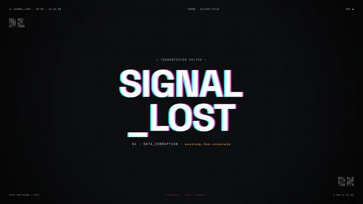 Signal lost: a glitch title — author preview 1