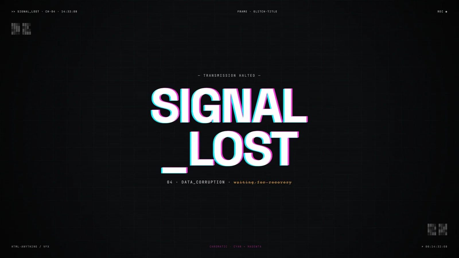 Signal lost: a glitch title — author preview 1