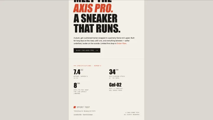 A product email with a point — author preview 1