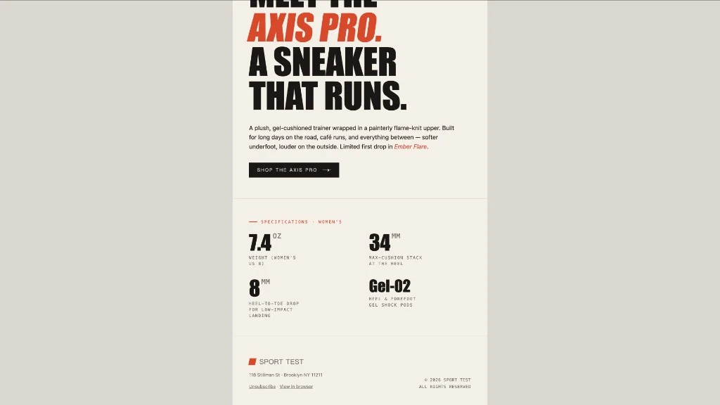 A product email with a point — author preview 1