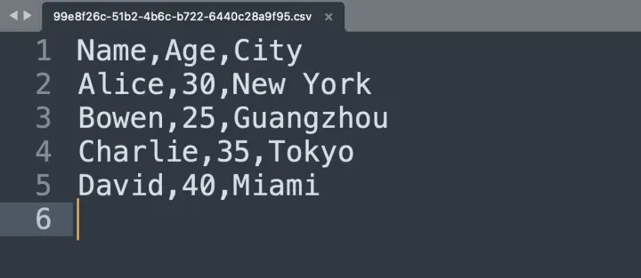Markdown Exporter: CSV Example