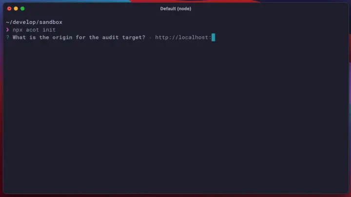 Acot: Running acot init command