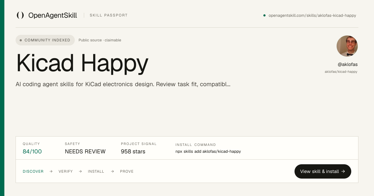 Kicad Happy - AI Agent Skill | OpenAgentSkill