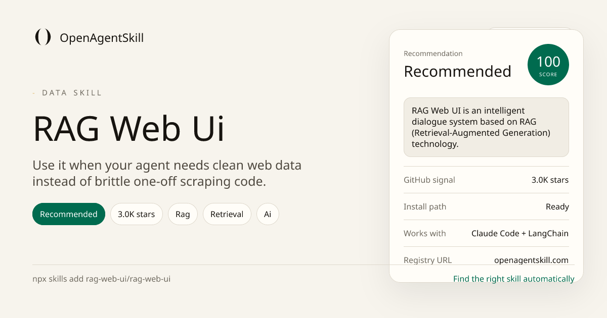 RAG Web Ui - AI Agent Skill | Open Agent Skill