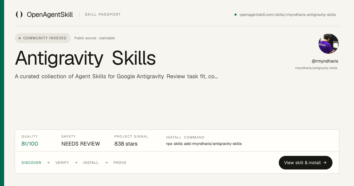Antigravity Skills - AI Agent Skill | OpenAgentSkill