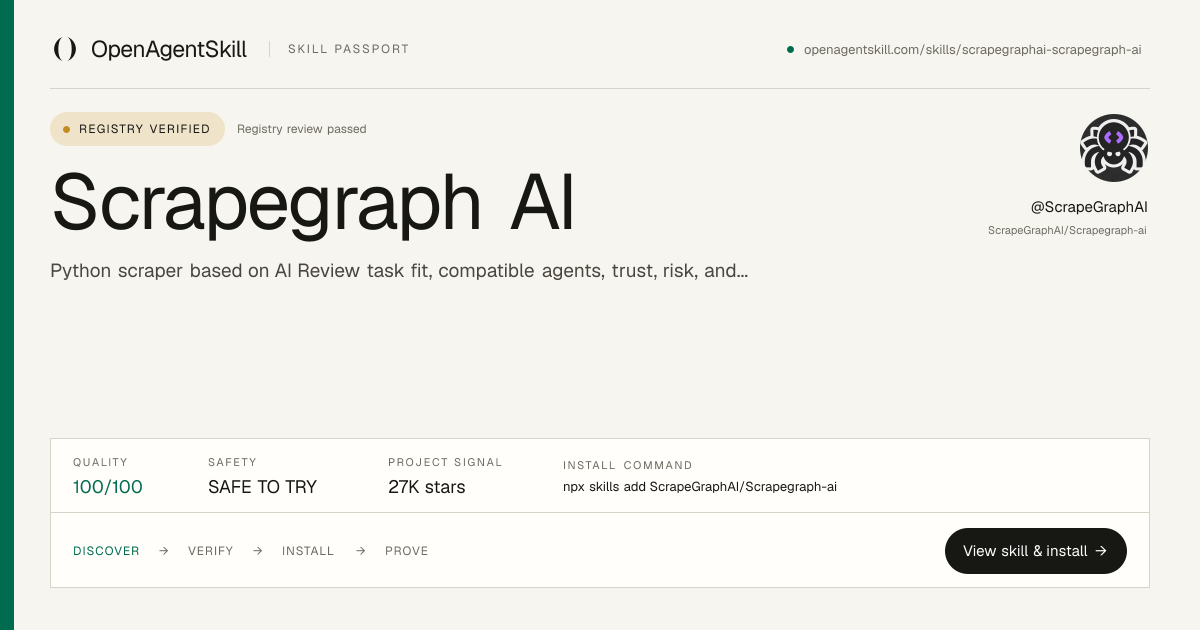 Scrapegraph AI - AI Agent Skill | Open Agent Skill