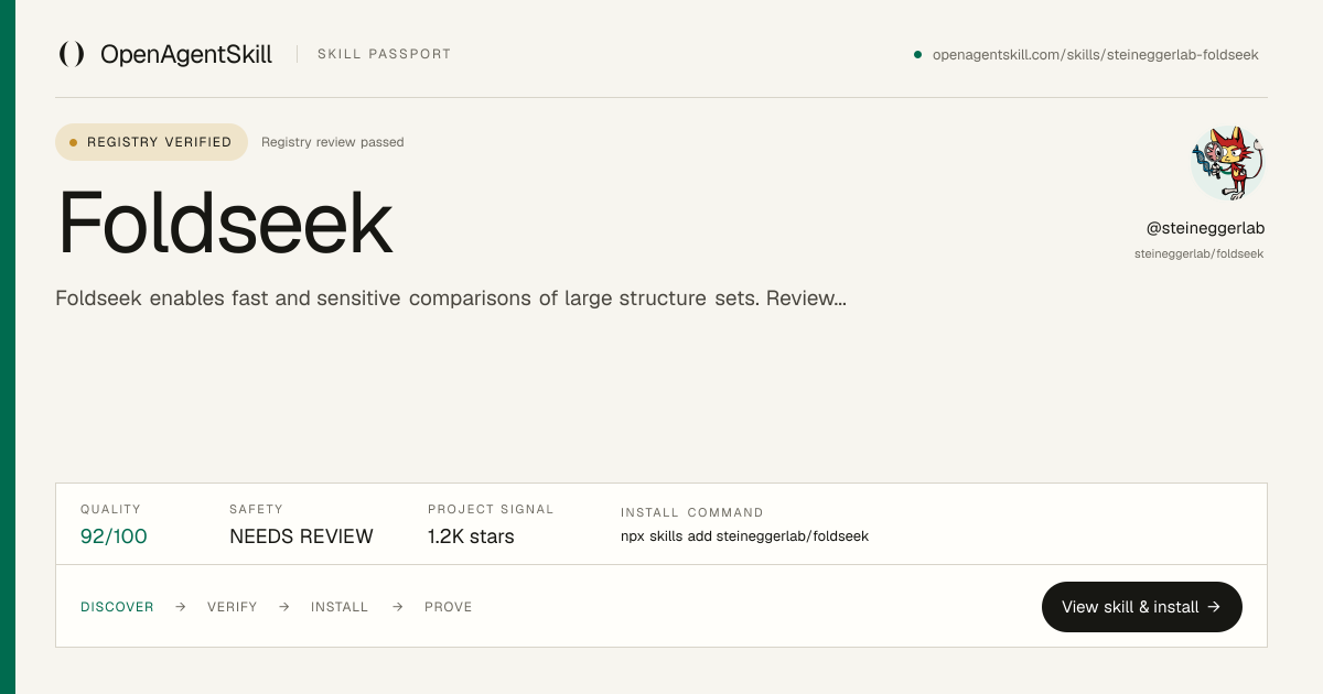 Foldseek - AI Agent Skill | OpenAgentSkill