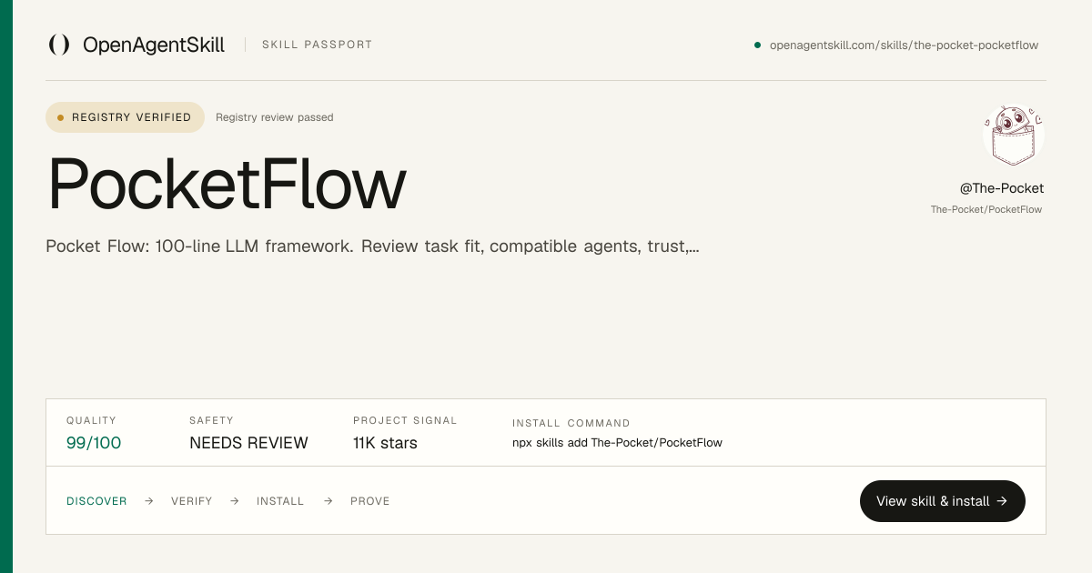 PocketFlow - AI Agent Skill | Open Agent Skill